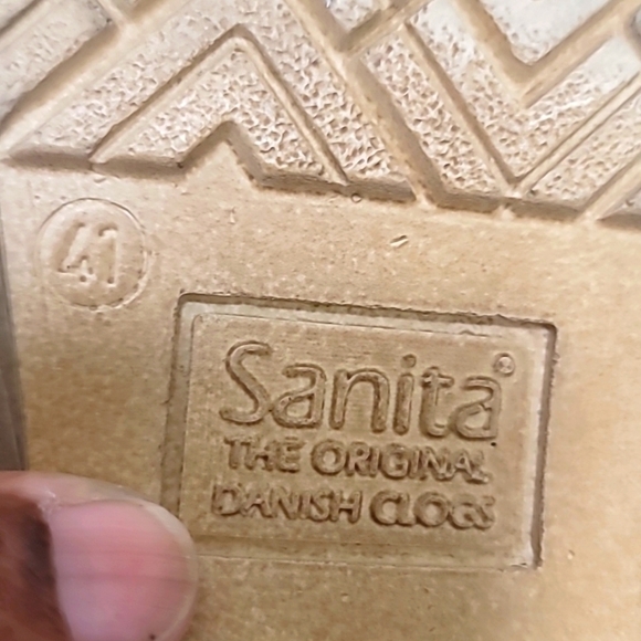 SANITA WOMEN'S DANISH CLOG BLUE LEATHER SLIP ON WEDGE HEEL SANDAL SIZE 41 US10.5 - Picture 11 of 13